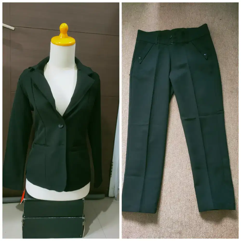 Setelan blazer hitam size M