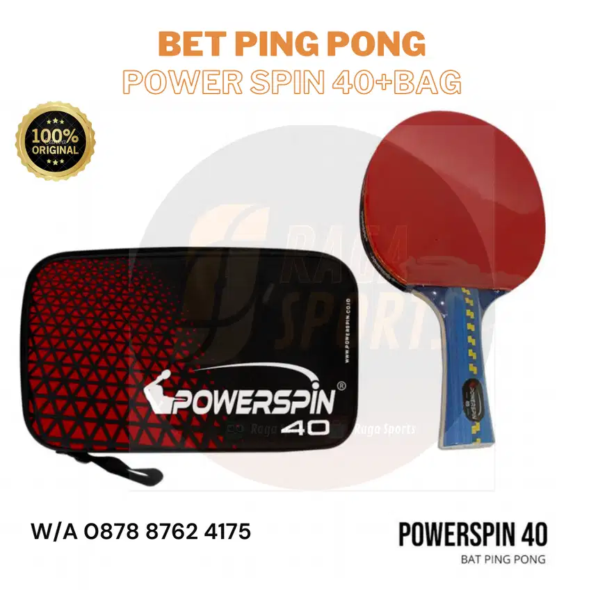 Bet pingpong tenis meja power spin original distributor 0001 40+tas