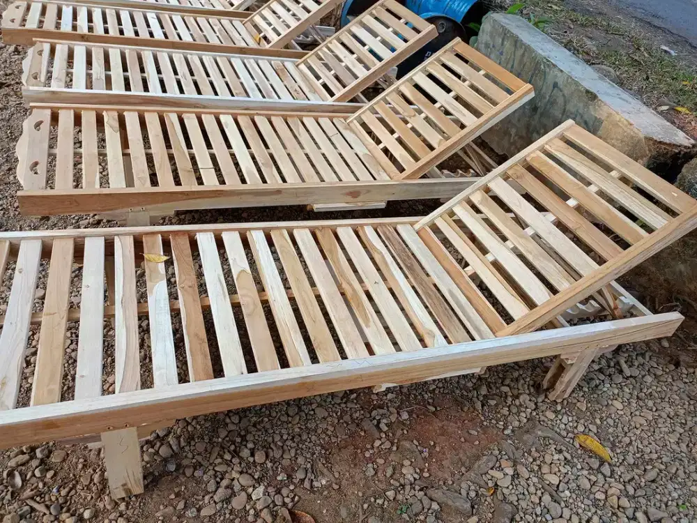 Lounjer kayu jati bayar cod