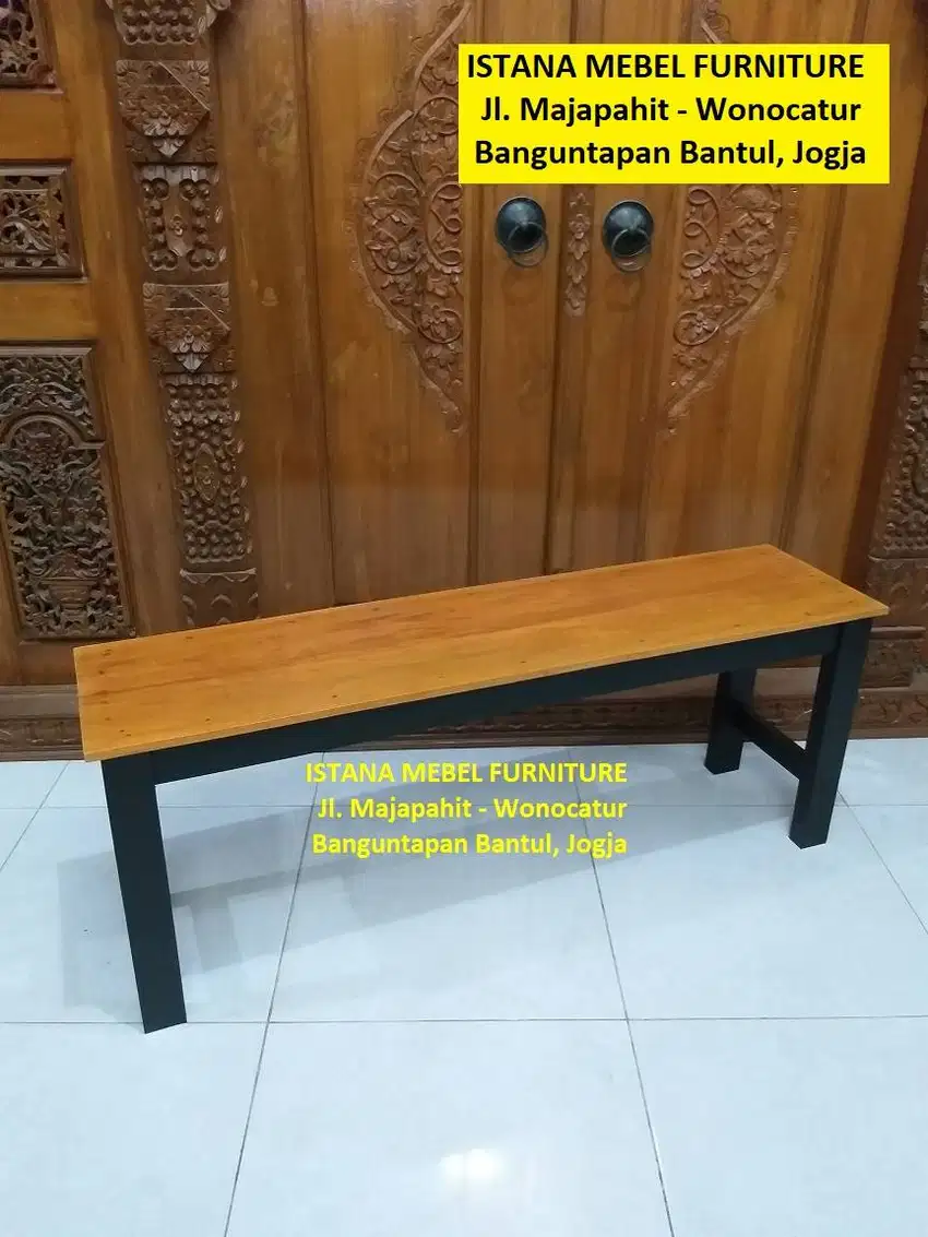 Kursi Dingklik Tunggu Tamu Warung Cafe Panjang Tanpa Sandaran Kayu #SM