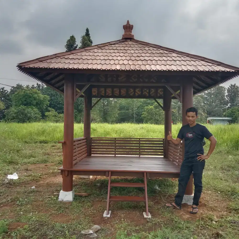 gazebo kayu kelapa full