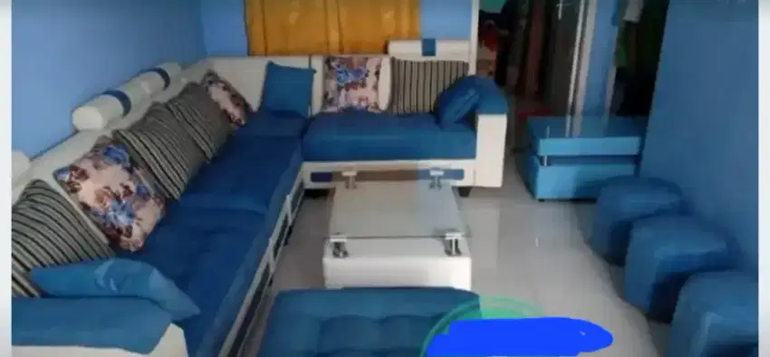 Sofa L beranak lengkap