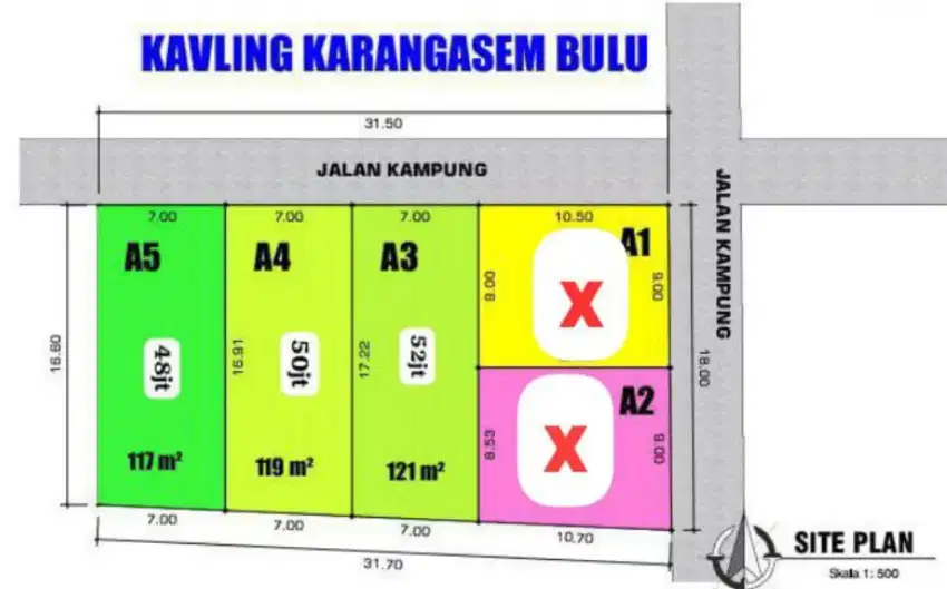 TANAH MURAH DI KARANGASEM BULU SUKOHARJO SAMPING RUMAH WARGA