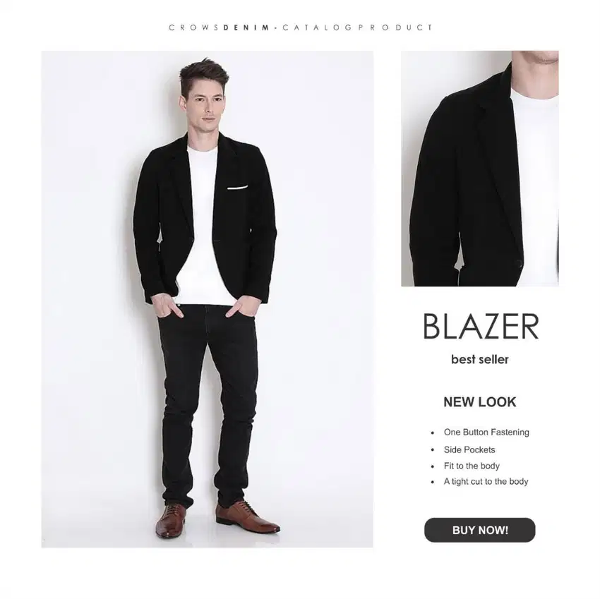 Jas Blazer Casual Formal white List – BK01
