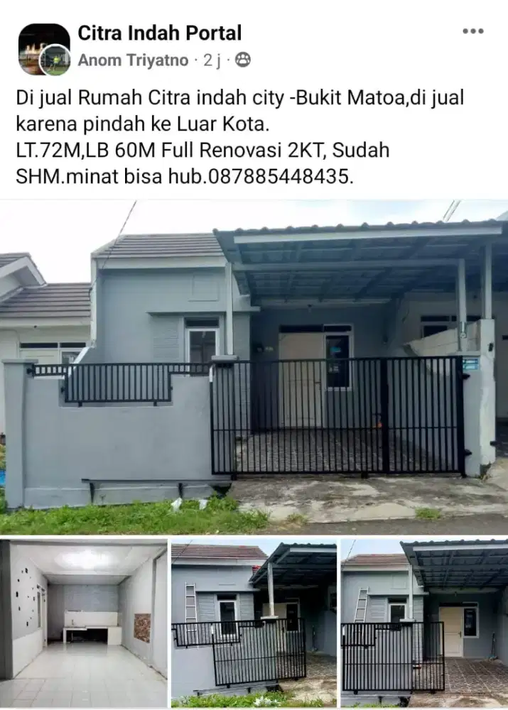 Di jual Rumah Bukit Matoa Full Renovasi Citra indah Bukit Mato