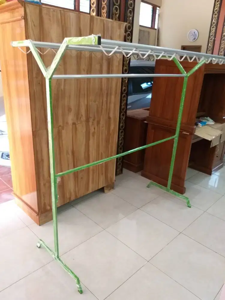 Gawangan Jemuran Hanger Gantung Baju Pakaian Standing Berdiri Besi #SM