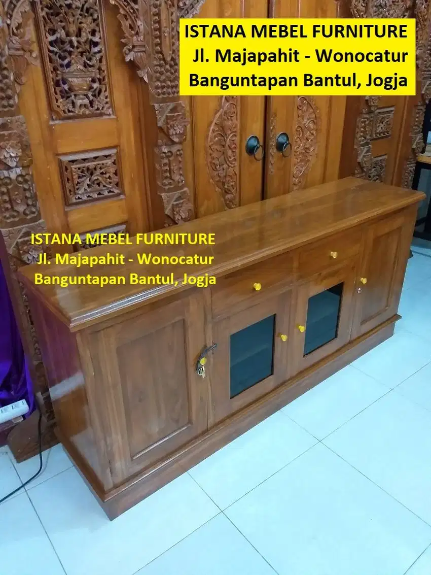 Almari Lemari Buffet Bufet Biffet Bifet Meja Rak TV Televisi Kayu Jati