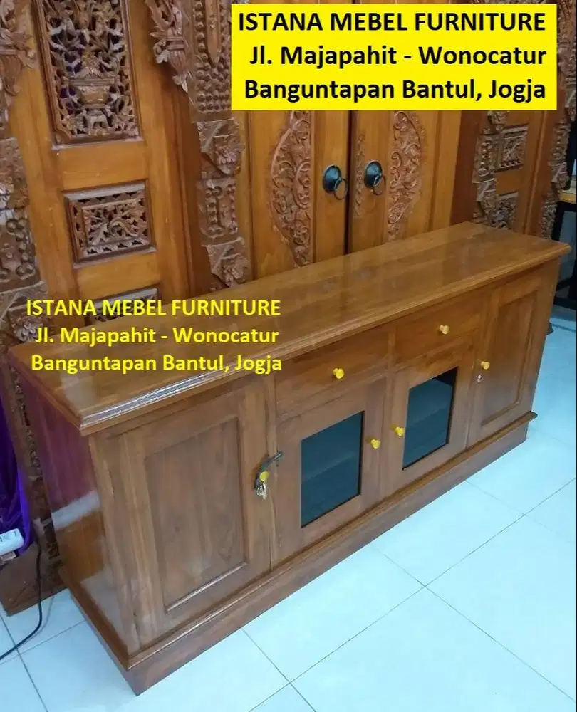 Lemari Buffet Biffet Bifet Bufet Meja Rak Aquarium Akuarium Kayu Jati