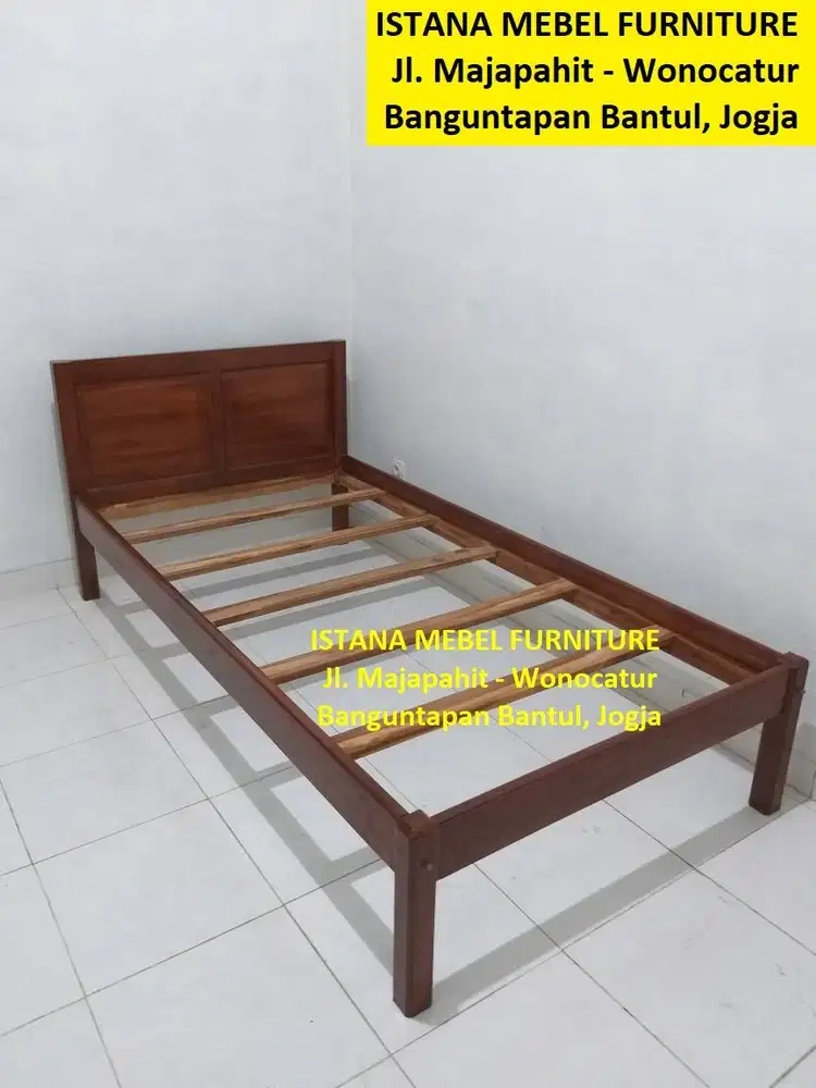 Divan Dipan Ranjang Bed Kamar Tempat Tidur Knock Down Kayu Jati (mlt)