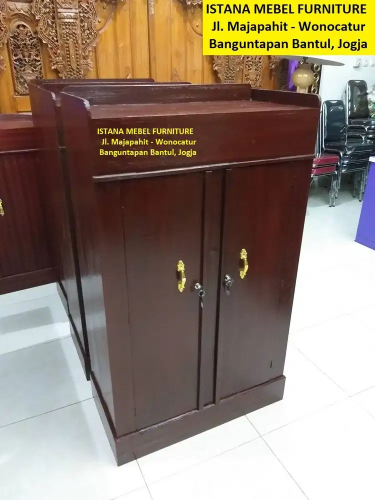 Almari Lemari Hanger Gantungan Pakaian Baju Kost Kos 2 Pintu Kayu (mlt