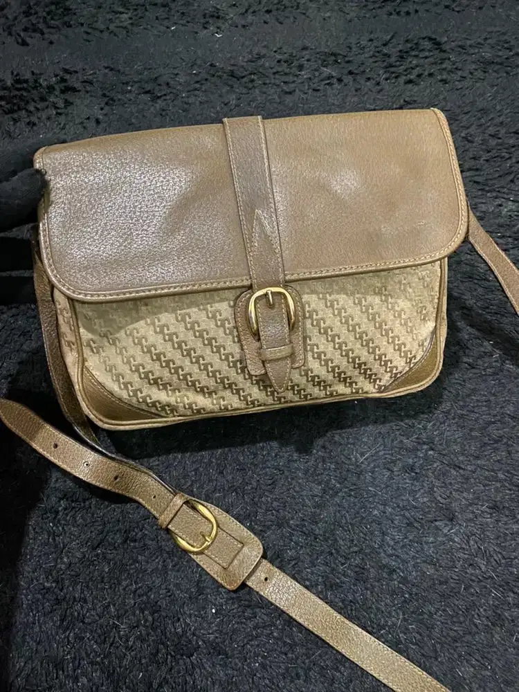 Tas selempang wanita gucci jacquard authentic vintage brown