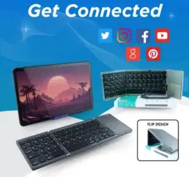 Keyboard plus trackpad lipat foldable bisa konek iphone android pc mac