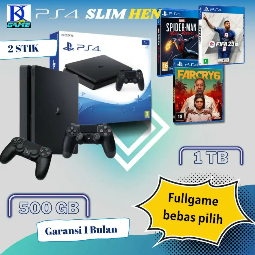 Ps4 fat dan slim 500gb 1tb baru distributor fw 9.00 pulgim bebas pilih