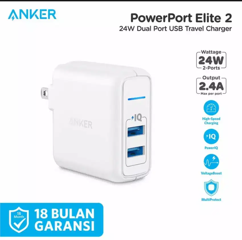 Charger Premium Anker DualOutput 24 Watt