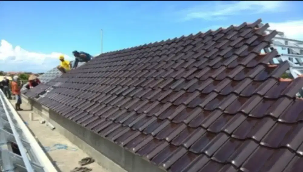 Rangka baja ringan genteng kanmuri KW1 terpasang