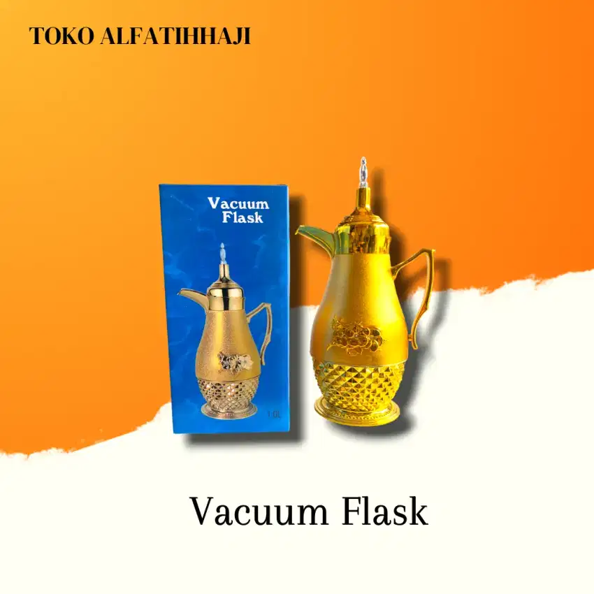 Vacuum Flask Teko Arab / 1 Liter Termos Air Panas & Pajangan emas