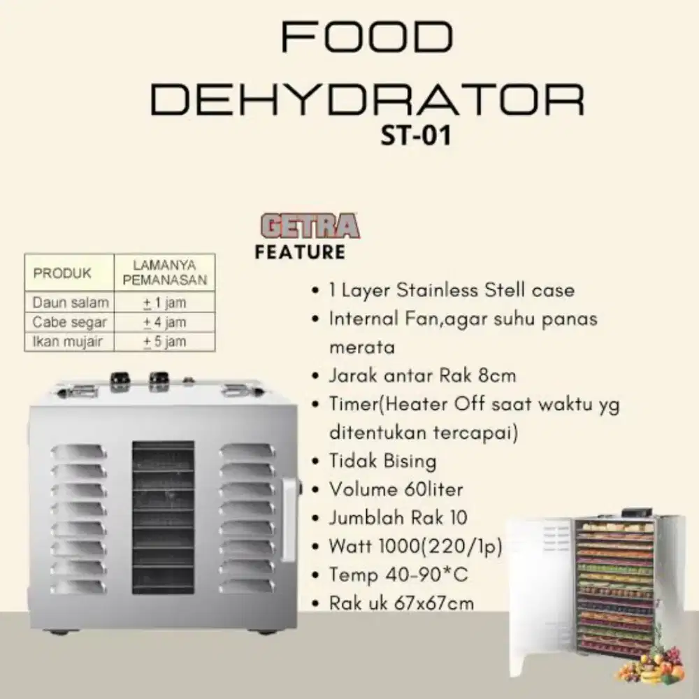 Mesin Dhydrator Getra