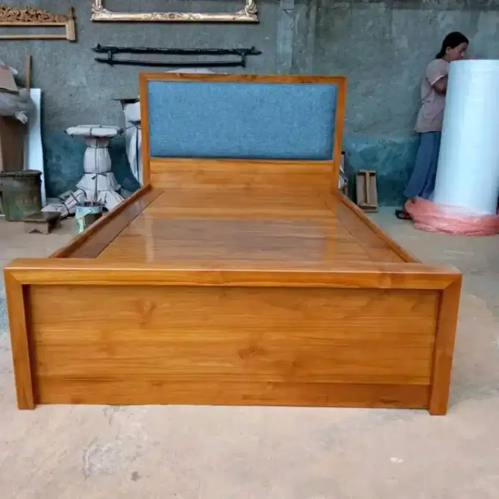 Dipan minimalis kayu jati bayar cod