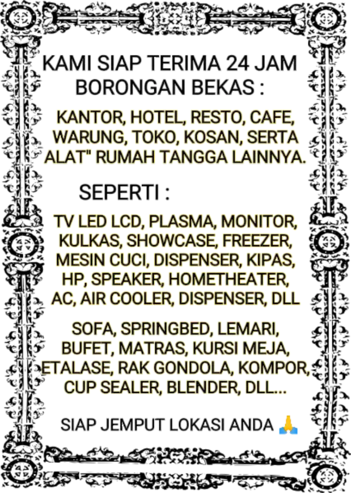 DIBELI TINGGI BARKAS TV AC KULKAS FREEZER MESIN CUCI SOFA SPRINGBED