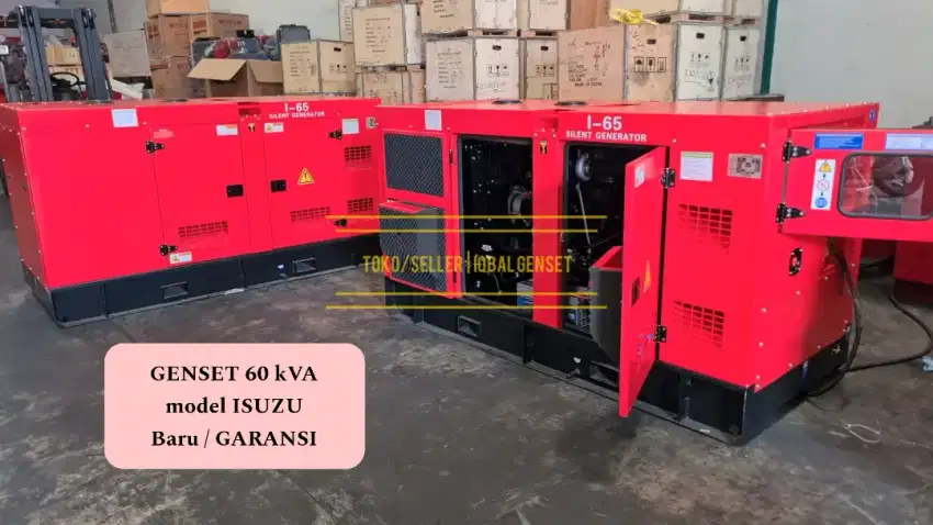 Genset 60 kVA Silent Isuzu Model Baru Built Up