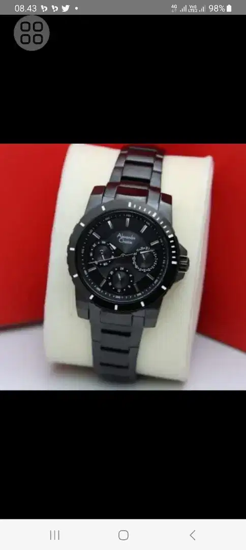 Jam tangan Wanita Alexandre Christie original ac 6141 black