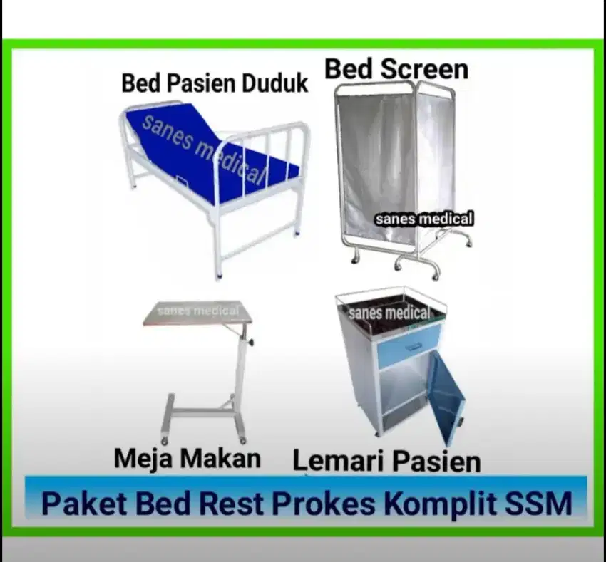 Paket Dipan Klinik Bed SSM Ranjang Pasien Kasur Dokter Rumah Sakit IGD