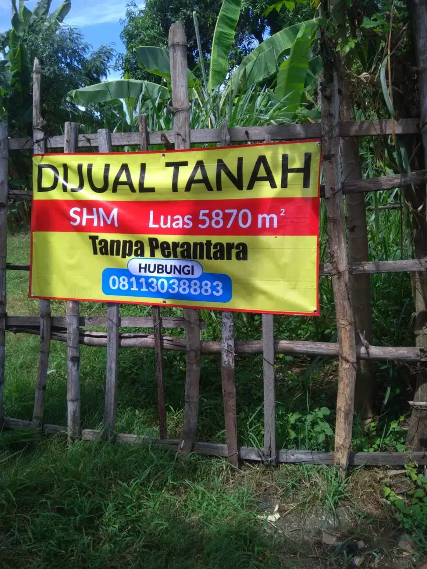 DIJUAL TANAH MURAH 5870 m2 DEKAT KAWASAN INDUSTRI KABUPATEN TUBAN