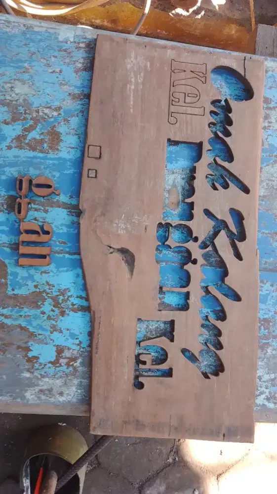 Letter leter huruf kayu jati antik kuno potong laser aneka font n logo