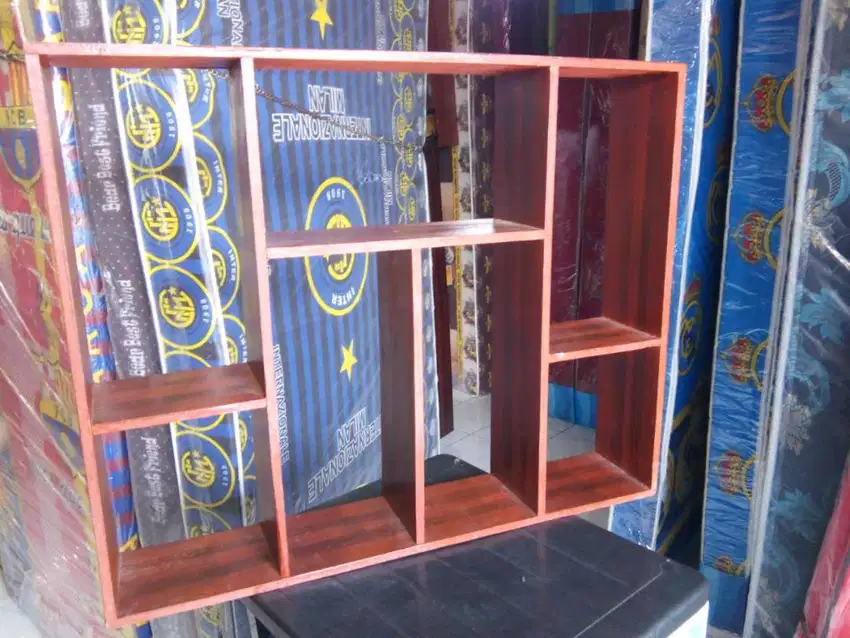 Almari Lemari Rak Buku Kost Kos Tempel Dinding Tembok Gantung Kayu #BS