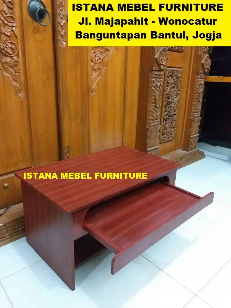 Meja Laci Komputer Laptop Tulis Belajar Kost Pendek Lesehan Kayu (ben)
