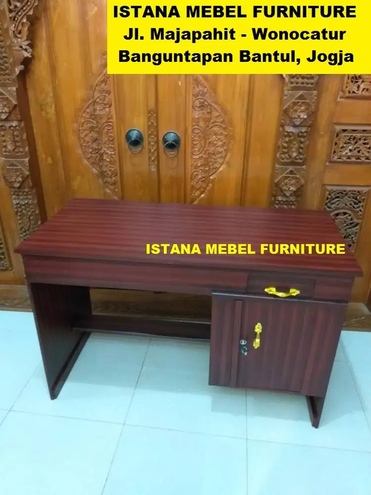 Meja Kerja Kantor 1/2 Biro Belajar Tulis Komputer Kasir Kost Kayu #BS