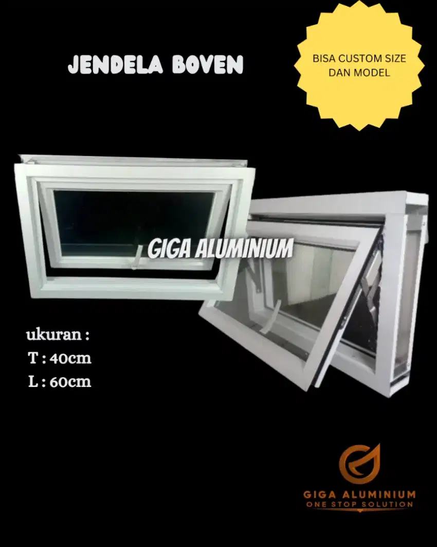 JENDELA BOVEN CASEMENT ALUMINIUM