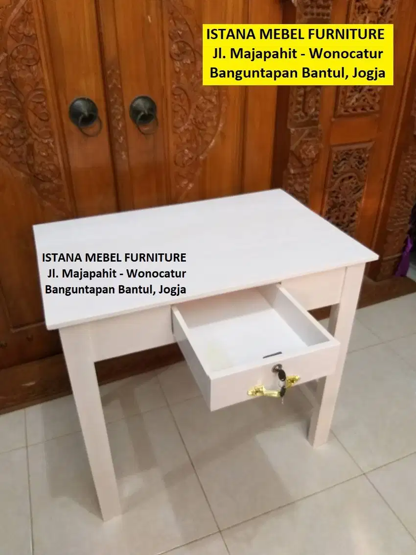 Meja Laci Komputer Kasir Kerja Kantor Belajar Tulis Kost Kos Kayu #SM