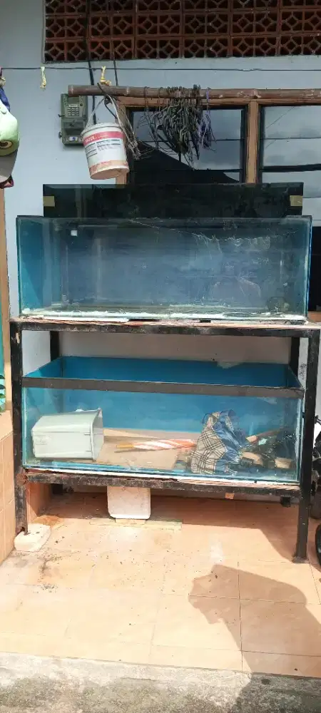 Akuarium, Filter Talang dan Rak (120x60x41cm) 8mm Full
