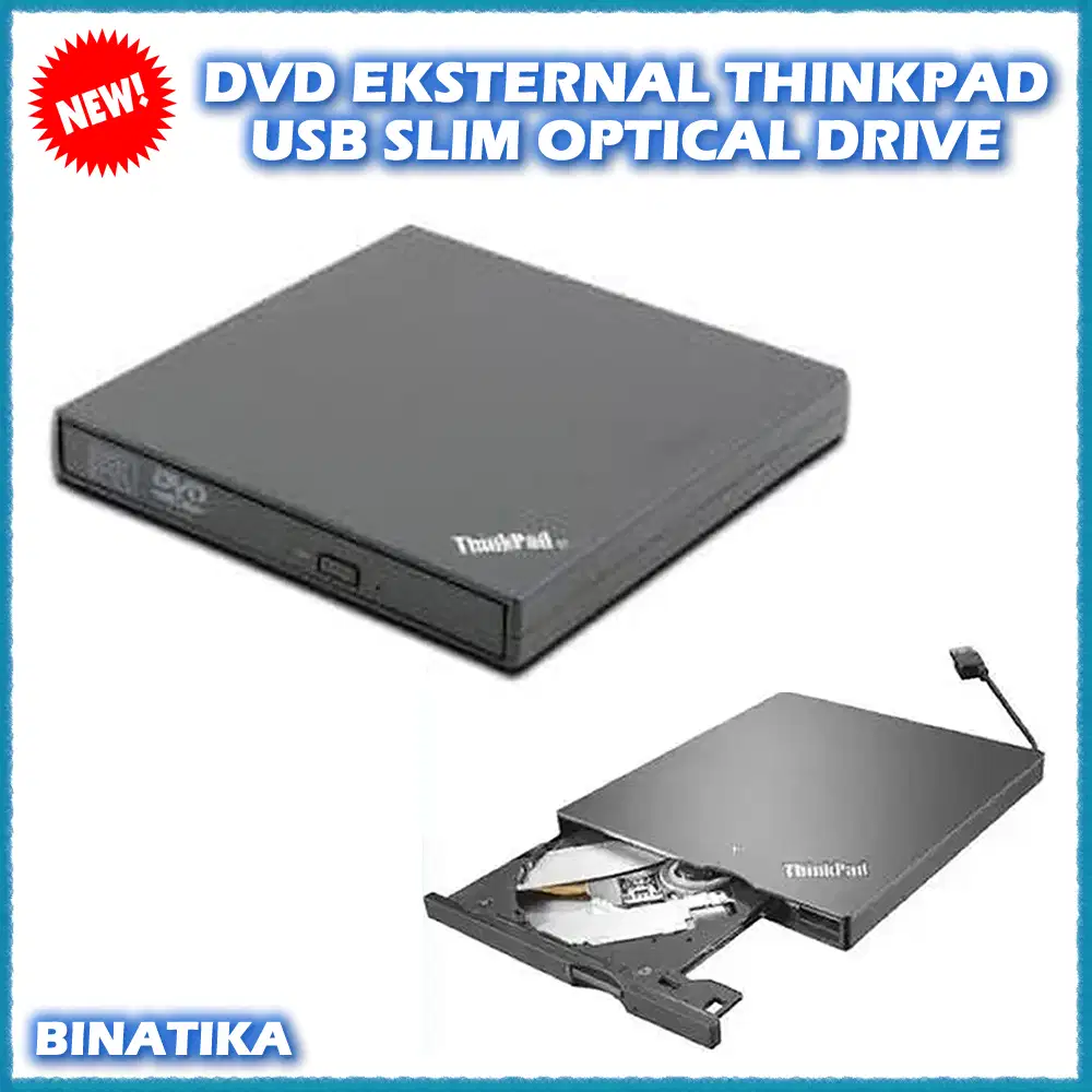 DVD EKSTERNAL THINKPAD USB SLIM OPTICAL DRIVE CD ROM - Binatika BNA