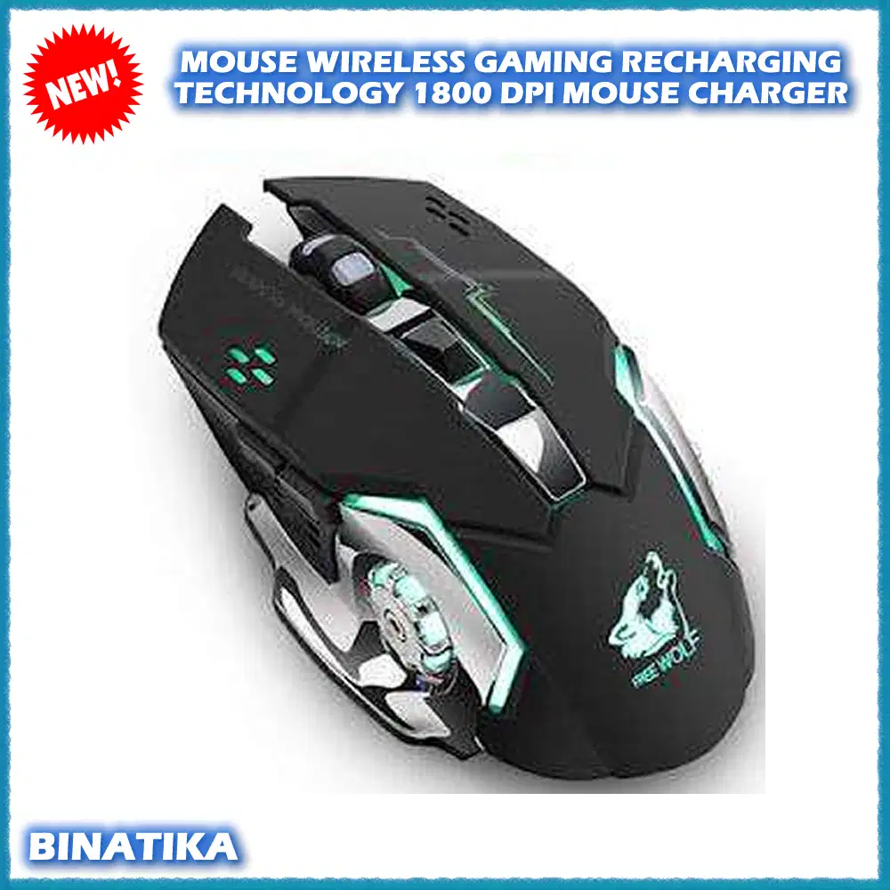 MOUSE WIRELESS GAMING RECHARGING TECHNOLOGY 1800 DPI MOUSE CHARGER