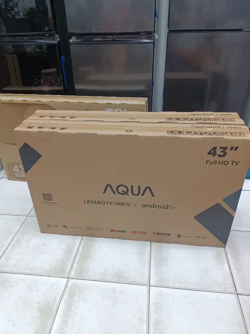 Led TV AQUA Androit 43 inch Barang Baru Garansi Resmi Pabrik Bisa COD