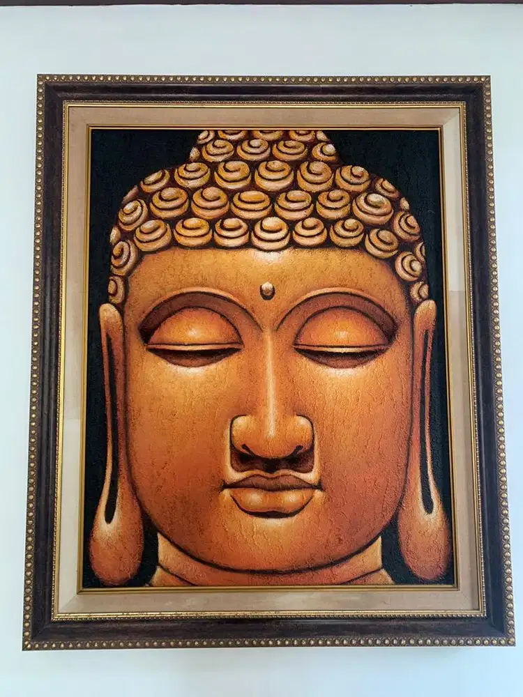 Lukisan Budha Emas Hitam