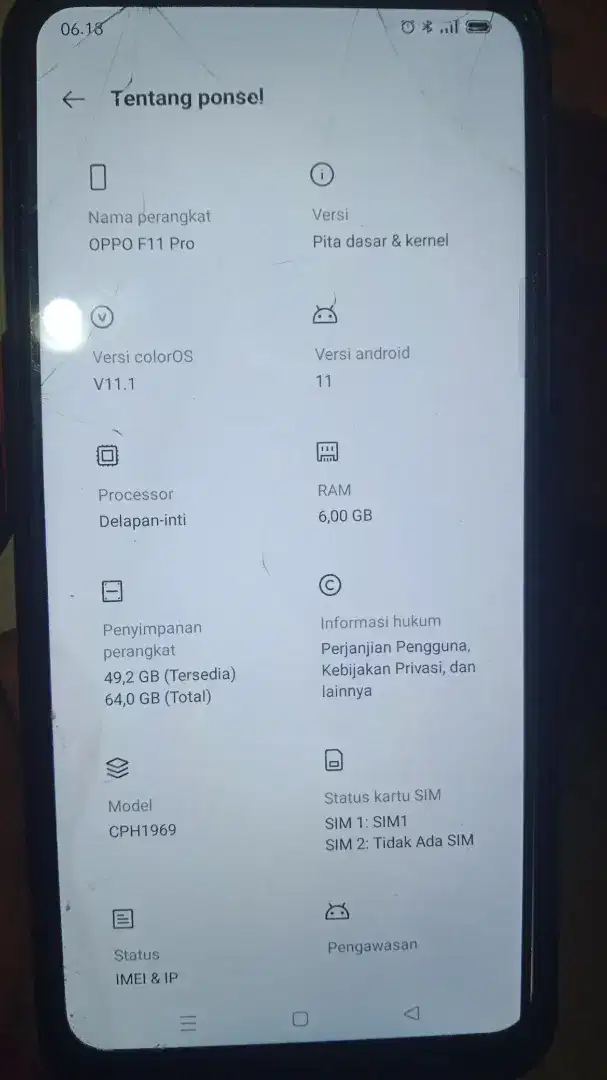 Oppo F11 PRO ram 6gb rom 64gb dibaca