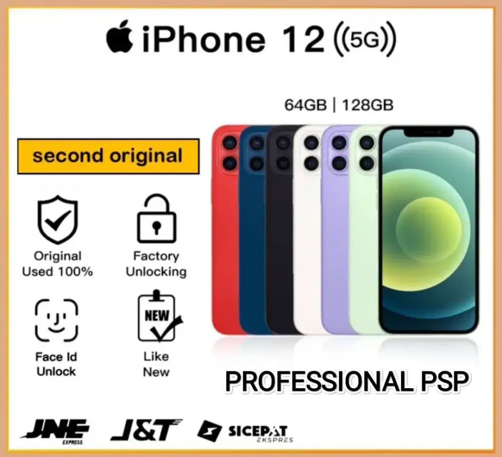 iPhone 12 Memory 128GB White Fullset Resmi Terdaftar Bea Cukai