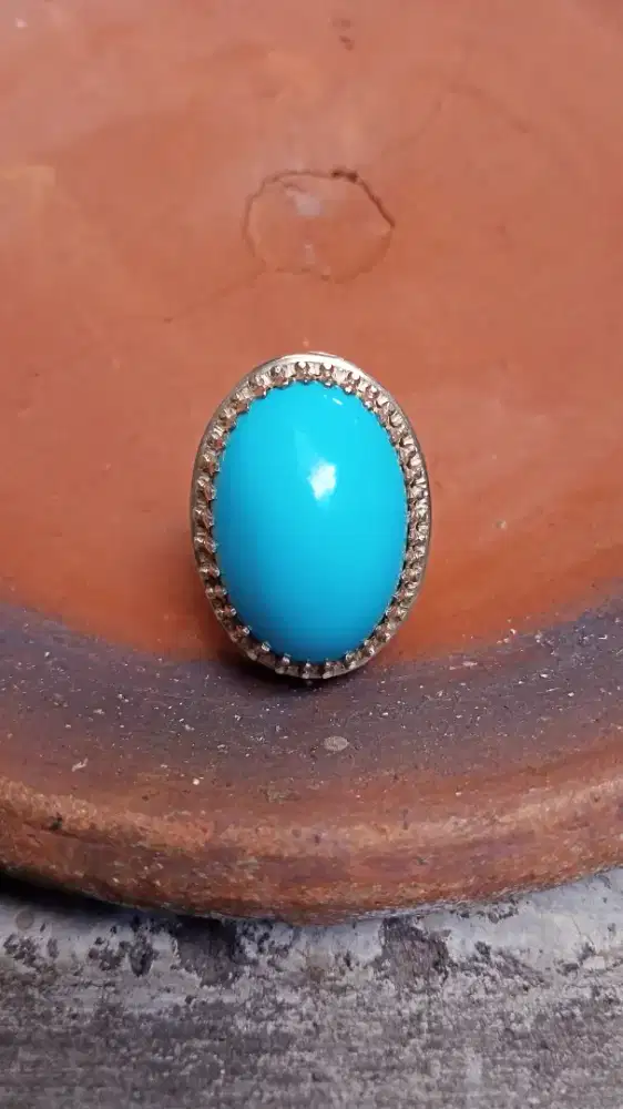 Batu pirus persia jumbo polosan biru