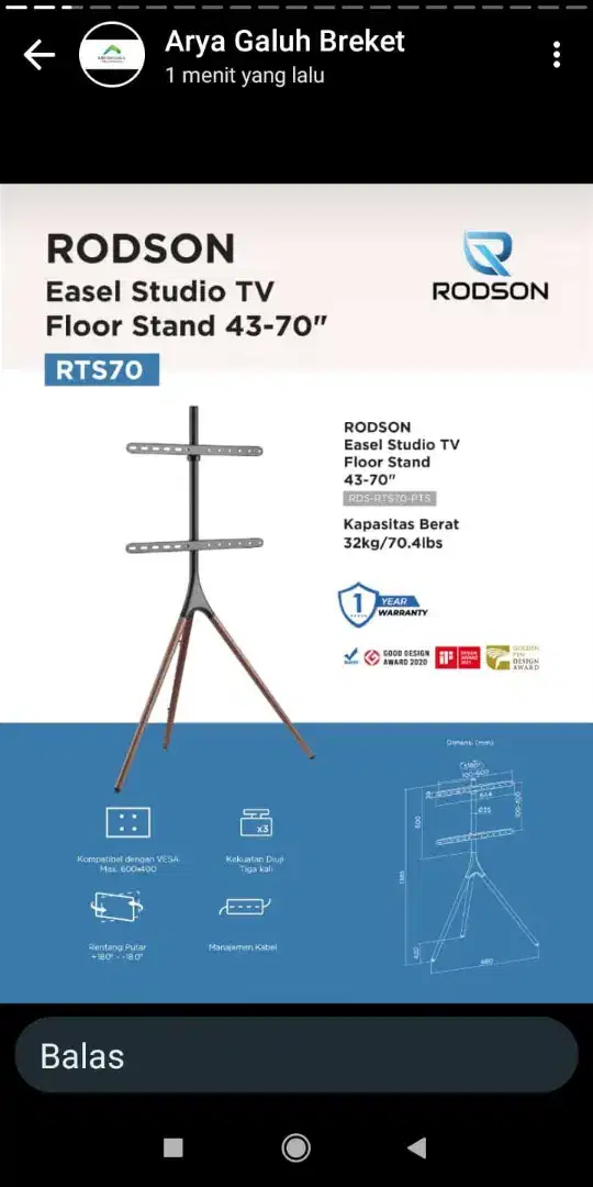 Bracket tv LED standing 32-70