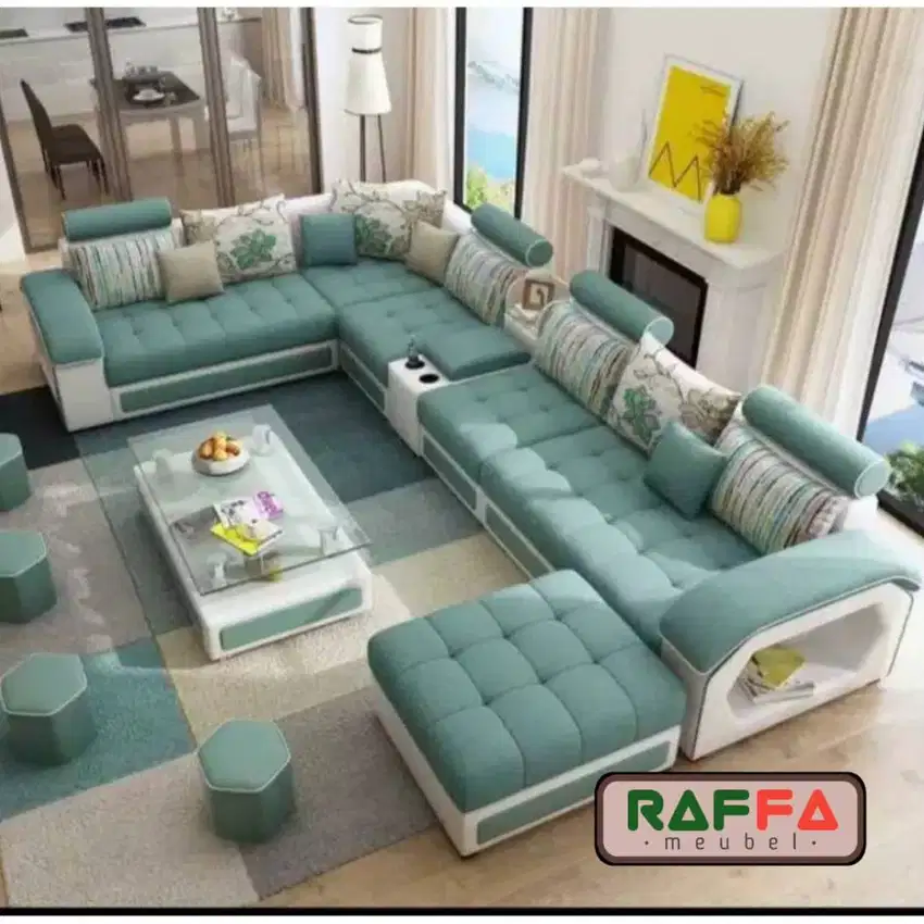 sofa beranak ruang tamu - Sofa leter u jumbo - Sofa tamu modern