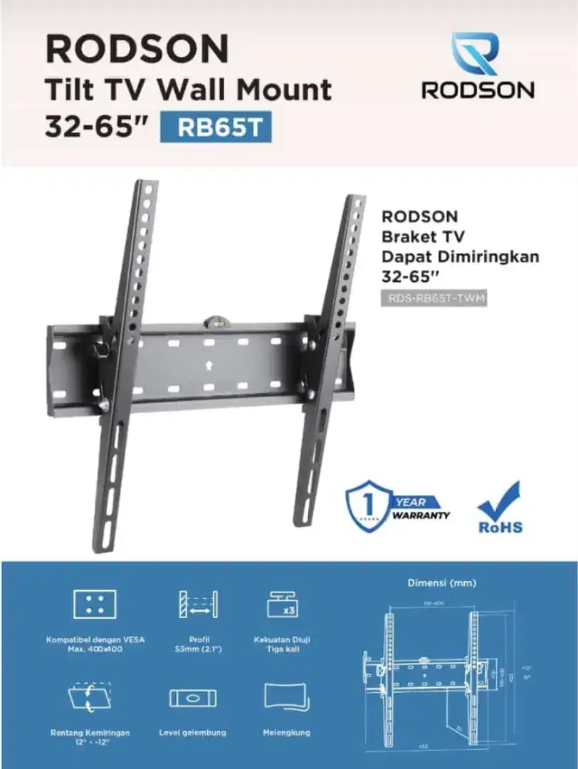 Bracket tv LED 60-75+pasang