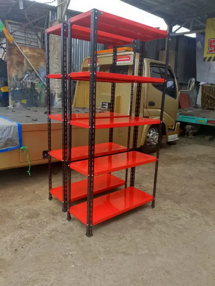 rak besi warna hitam mantap dan kokoh