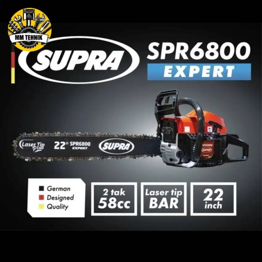 Gergaji Mesin Supra SPR6800 laser tip Chainsaw