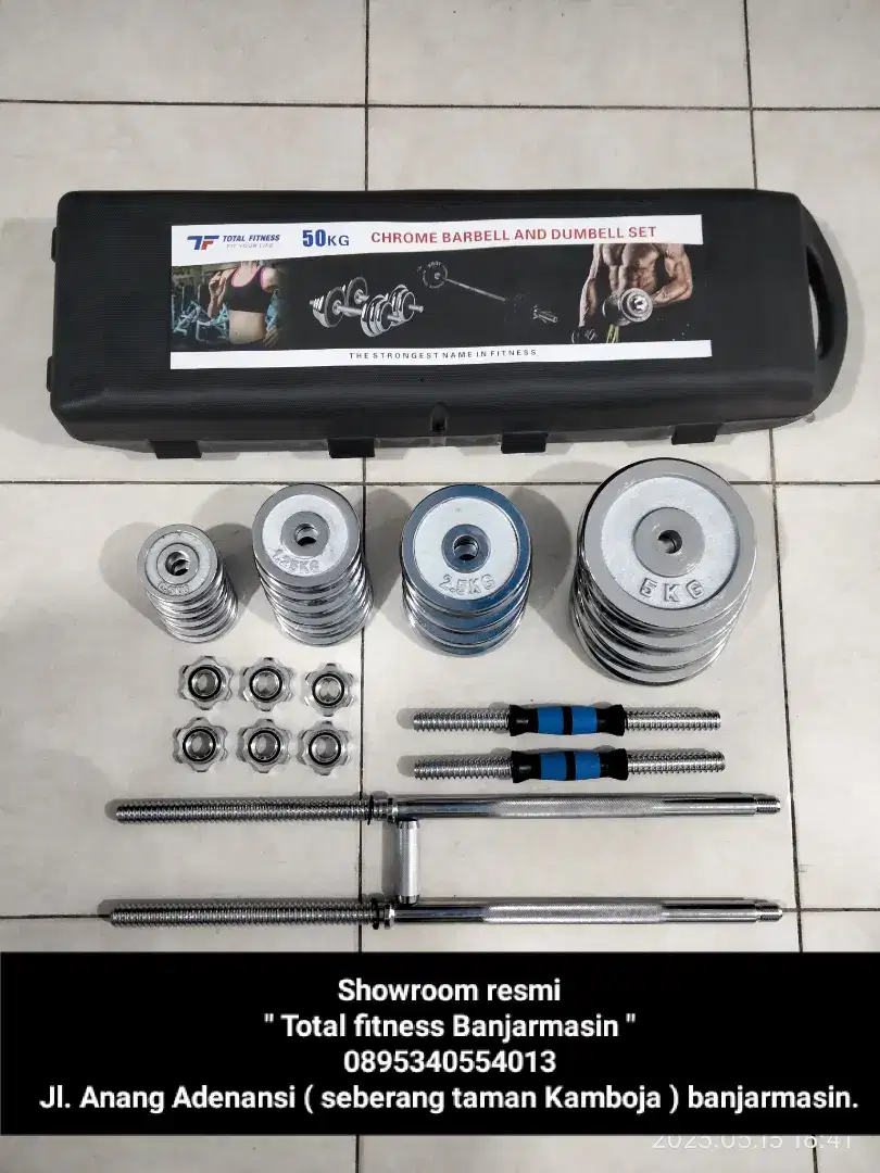 Dumbel set bahan besi 50kilo
