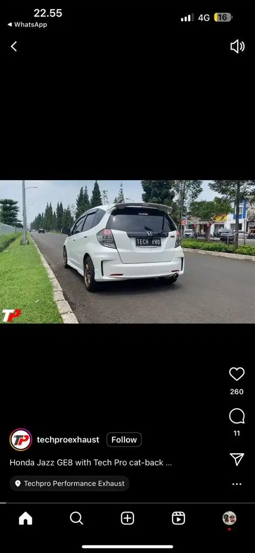 Knalpot Jazz GE8 by Techpro Exhaust Full System Valvtronic