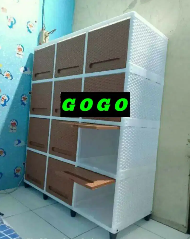 Lemari kantor triple flip club 12 kotak box plastik