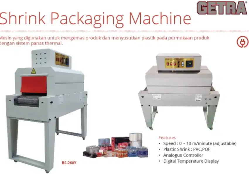 Cuci gudang NEW Getra Mesin Shrink packaging BS260Y Garansi